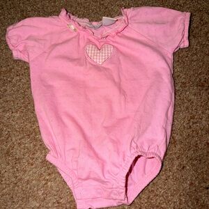 Vintage Basic Editions Gingham Heart Bodysuit. Size 18 Months.